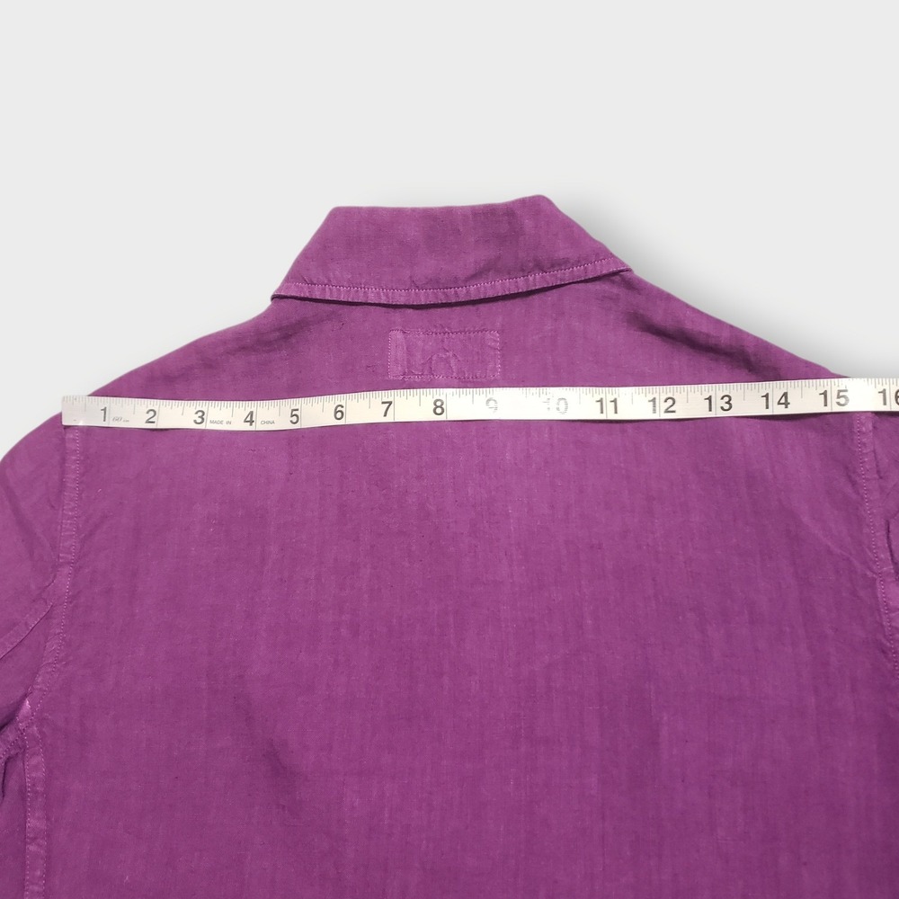 SOLDEtro Milano Purple 100% Linen Button Up Shirt Jacket Shacket Wns Sz 40 (S/4) - Picture 10 of 11